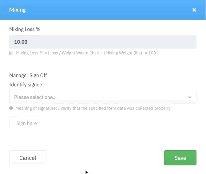 Adding a sign off to a live process
